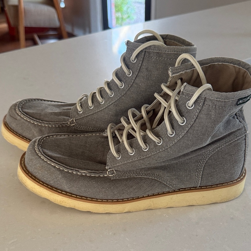 Eastland Gray Men's Boots with Cream Soles